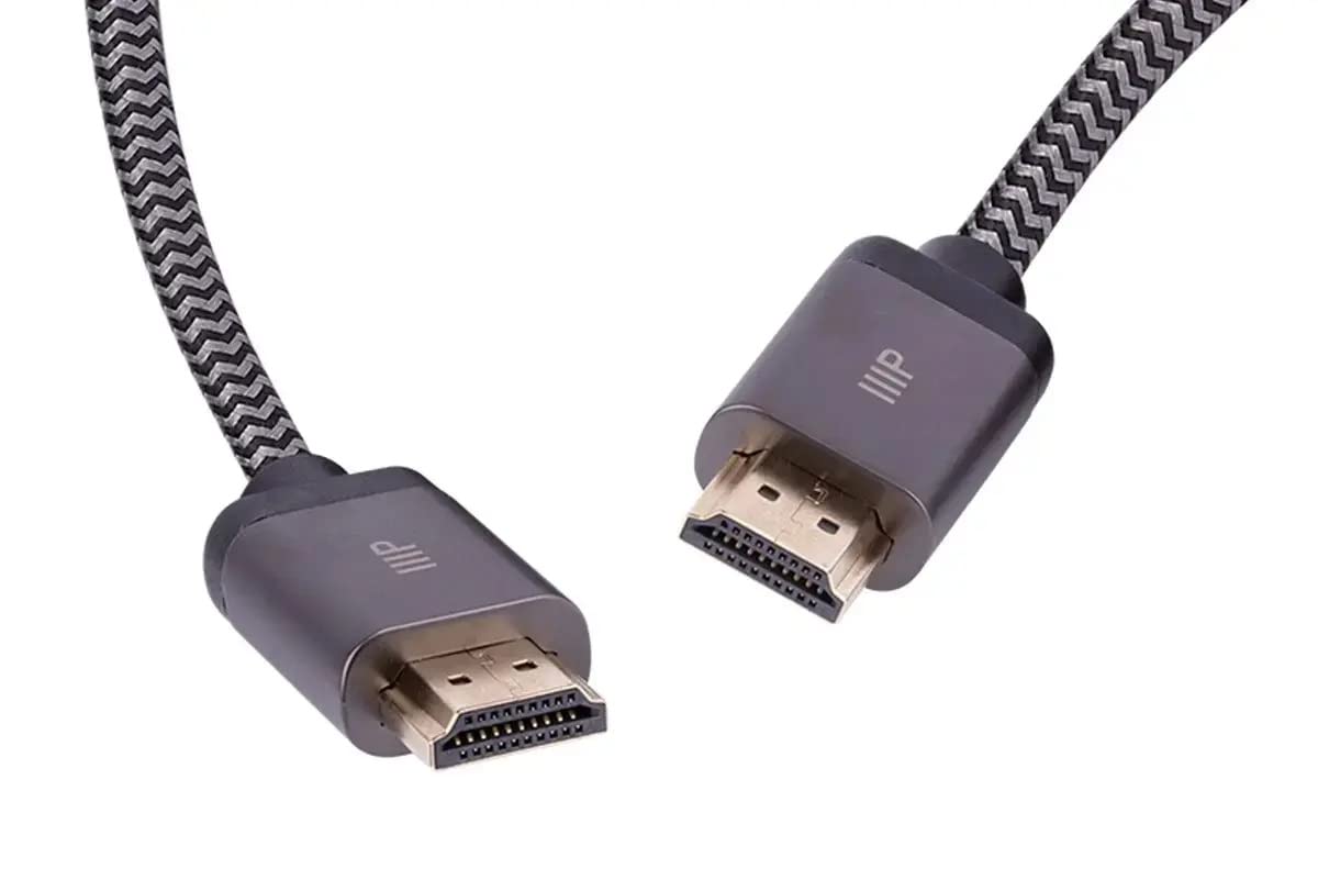 Monoprice 8K Certified Ultra High Speed HDMI Cable - Braided - HDMI 2.1, 8K@60Hz, 4K@120Hz, 48Gbps, HDR, VRR, CL2 in-Wall Rated, 20ft, Black