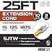 Iron Forge Cable Outdoor Extension Cord 25 Ft - 10 Gauge Heavy Duty Extension Cord, 15 AMP, 10/3 Yellow Power Cable SJTW Weatherproof with 3 Prong