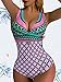 OGNEE Women One Piece Swimsuit Deep V-Neckline with Cross-back Swimwear Multicoloured