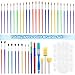 PAXCOO 32 Pcs All Purpose Paint Brush Value Pack, Nylon Hair Artist Acrylic Paint Brushes Great with Acrylic, Oil, Watercolor, Gouache (29 Brushes with 3 Paint Palettes)