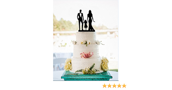 Family Silhouette Wedding Cake Topper With Girl Bride And Groom Cake Topper Amazon Ca Grocery Gourmet Food