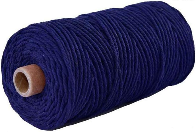 Navy Blue Macrame Cord,Macrame Rope,Macrame Supplies,Macrame String,Yarn for Macrame,Macrame Yarn,Cotton Rope,Craft Cord,Twisted Rope 109 yd