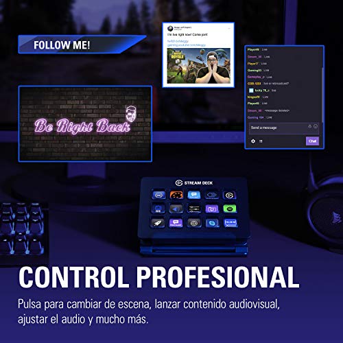 elgato-Stream-Deck-Controlador-para-contenido-en-directo-15-teclas-LCD-personalizables-soporte-ajustable-Windows-10-y-macOS-1013-o-posterior-Negro