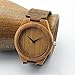 icool New Vosicar Retro Leather Fashion Bamboo Wooden Watch Japan Movement Quartz with Genuine Cowhide Leather Band Casual Watches Creative Gifts for Men