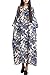 Mordenmiss Women's Printing Dress Travel Line Clothing Medium Style 1-Blue