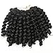Leeven 3 Pcs Wand Curly Braids 8 Inch Natural Black Jamaican Bounce African Collection Crochet Braiding Twist Hair 20 Strands 1B