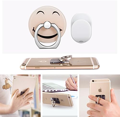 BYAO, Mobile Phone Ring Holder/ smart devices holder/Anti-theft Clasp/Anti-drop/360 Degree Rotating Ring Holder Mobile Phone Stand for Phone/Pad and Car Ring Holder for Cell Phone(Pink smile)