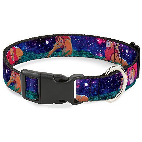 Buckle-Down Plastic Clip Collar - Mufasa & Simba Night Poses - 1.5" Wide - Fits…