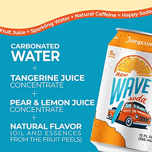 New Wave Natural Sparkling Soda Water Sweetened with Real Fruit Juice