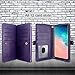 Galaxy S10 Wallet Case, Detachable Magnetic 12 Card Slots Wallet Case Shockproof PU Leather Flip Protective Cover Wrist Strap for Samsung Galaxy S10 (Flower - Purple)