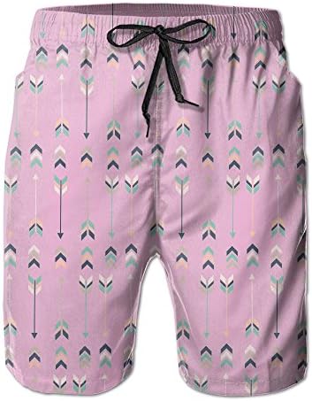 BOHEMIAN TRIBAL ARROWS Men's Swim Trunks Printed Quick Dry Board Shorts M