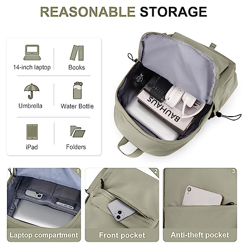 WEPOET Lightweight Basic Backpack For High School,College Bookbag For