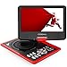 COOAU Portable DVD Player 11.5" with Game Joystick, Swivel HD Screen, Support Multi-Format, Region Free, Long Lasting Battery, Support AV-in/AV-Out/SD/USB, Red primary