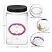 Pack of 3-48 Oz Large Clear Empty Plastic Storage Jars with Lids - Square Food Grade Air Tight Container with Easy Grip Handles - BPA Free Multi Purpose Jar