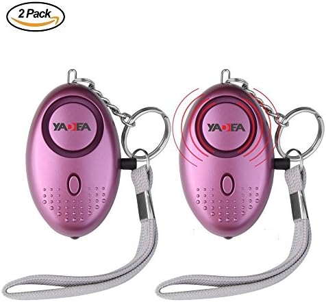 2Pack 130dB Safety Portable Alarm, Emergency Security Personal Alarm With LED Flashlight Safety Defense for Women, Night Workers , Kids, Elderly, Pull Out Wrist Strap for Activation(Purple)