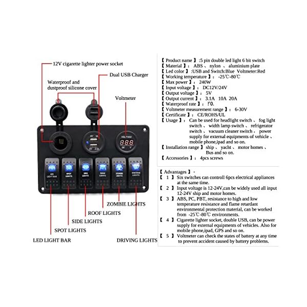 Qisc-6-Gang-Waterproof-Car-Auto-Boat-Marine-LED-Rocker-Switch-Panel-Circuit-Breakers Qisc-6-Gang-Waterproof-Car-Auto-Boat-Marine-LED-Rocker-Switch-Panel-Circuit-Breakers