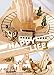 ADM-LC Music Box Wooden (Beech) Featuring Mountain Tunnel with Small Moving Magnetic,Rotate（The music rings and the trains turns automaticall,Rhymes Movement,Plays Music Spirited away By (Train)