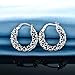 GEMSME 14K White Gold Plated Created Opal Hoop Earrings for Women