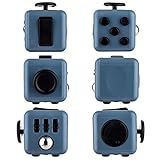 Omaky Fidget Cube Relieves Stress and Anxiety for Children and Adults Attention Toy, Blue Black