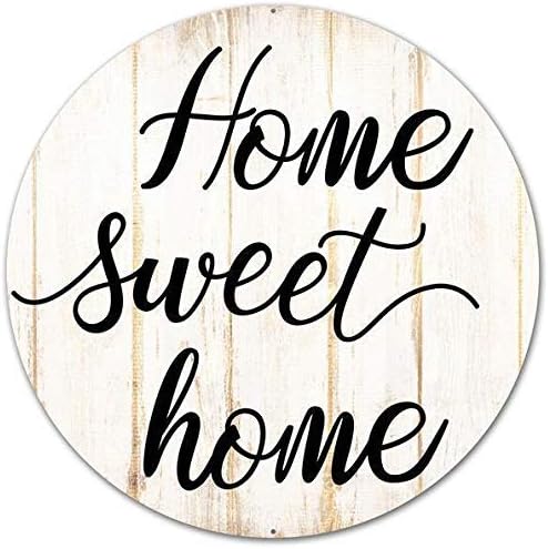 Iliogine Home Plaque Sign Home Sweet Home Sign Urban Country Farm House Craft Wreath Attachment Wreath Enhancement Round Sign Wooden Sign for Living Room Decorative