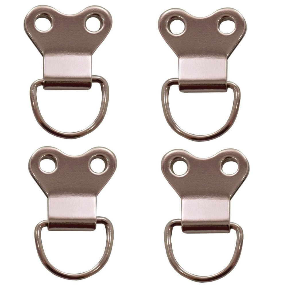 Merriway BH02741 (10 Pcs) Picture Frame Hanging D-Ring, Large Nickel Plated - Pack of 10 Pieces