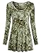 Casual Crew Neck Tops for Women,Bepei Basic Knit Shirts Tie Dye Tunics Green XL