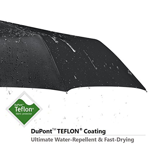 VAN BEEKEN Umbrella Windproof I Wind Resistant Travel Umbrella with Teflon I Light Compact Umbrella I Mini Umbrella Portable Folding Umbrella for Men Women (Black) - Thumbnail 3