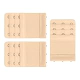 Women's Elastic Bra Extenders Soft Bra Strap Extension 3 Hooks 3 Row 3 Pack (All Nude)