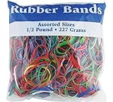 BAZIC Assorted Dimensions 227g/0.5 lbs. Rubber Bands, Multi Color (465-48P) (2, 1/2 - Pound)