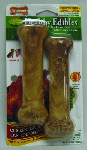 Nylabone NBQ103TP Roast Chicken Healthy Edibles Nylabone 2 Count