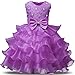 NNJXD Girl Dress Kids Ruffles Lace Party Wedding Dresses Size (120) 4-5 Years Light Purple