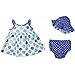 Gerber Baby Girls' Sundress, Bloomer and Hat Set, Polka Dots, 18 Months