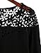 ROMWE Women's Plain Short Long Sleeve Casual Crochet Lace Shift Dress