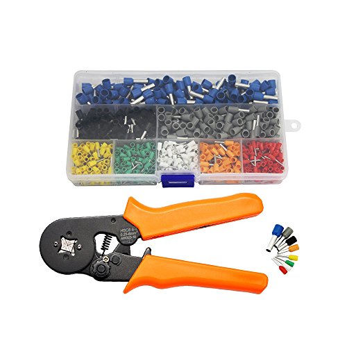 Crimper Plier Set,Htianc 0.25-6.0mmÂ² Self-adjustable Ratchet Wire Crimping Tools with HSC8 6-4 Ferrule Crimper Plier/Wire Stripper with 800 pcs Connectors Terminal,Self-adjustable Crimp Tool Kit
