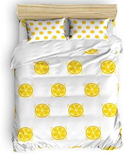 布団カバー 4点セット レモン 重複排列 可愛い イラスト 掛け布団カバー4セット 寝具布団カバー べッドシーツ 掛け布団対応 肌触り柔らかい 羽毛布団セット 組布団 通気性 四季通用 寝心地良い レモン 重複排列 可愛い イラスト Laboratoriobiologico Com Br