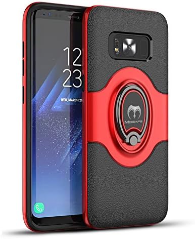 Samsung Galaxy S8 Case, Mosafe 360° Rotating Ring Holder Kickstand Shockproof with Magnetic Protective Back Cover Bumper 5.5 Inches for Samsung Galaxy S8 (Red)