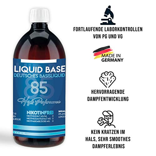 Erste Sahne Basen mit einzigartiger 85% VG / 10% PG / 5% H20 Mischung | Basis zum Mischen von E Liquid | Nikotinfrei… – Bild 3