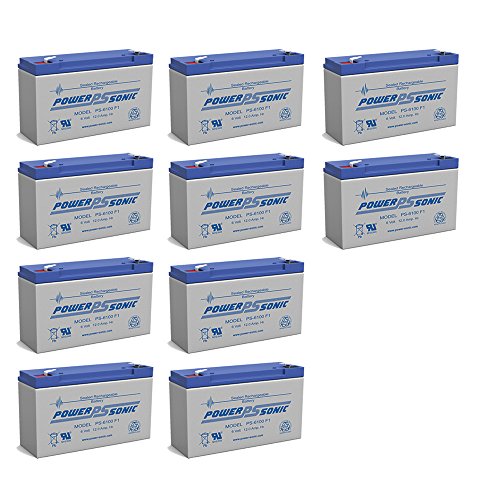image for Powersonic PS-6100 6V 12AH UPS Battery for Lithonia ELB-0612 - 10 Pack