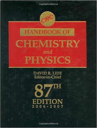 Crc Handbook Of Chemistry And Physics 87th Edition Crc Handbook Of Chemistry Physics Lide David R 9780849304873 Amazon Com Books