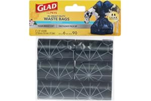 Glad for Pets Extra Large Tropical Breeze Scented Dog Waste Bags Refill Rolls| Poop Bags for Dogs, 90 Count - Poop Bag Refills, 15 Waste Bags Per Roll