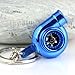 maycom® Creative Spinning New Turbo Turbocharger Keychain Key Chain Ring Keyring Keyfob (Anodized Blue)