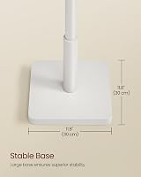 VASAGLE Coat Rack Freestanding 8 Hooks 3 Heights Rubber Wood Cloud White view 6