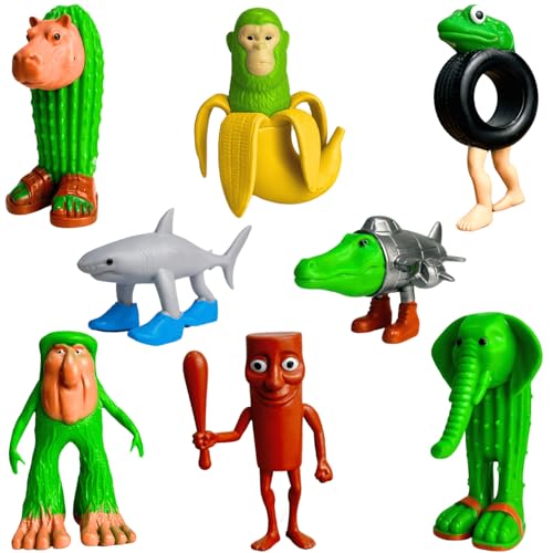 ULTHOOL Tralalero Tralala Action Figure, 8PCS Italian Brainrot Meme Shark Figures Toys, Collectible Animals Figurine Doll Gifts for Fans