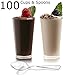 zappy 100 3 Oz Disposable Plastic Straight Wall Shooter Glasses Clear Dessert Cups and Tasting Spoons - Dessert Shooters Glasses Appetizer Bowls Trifle Bowl Tumbler Shooters 3 oz Cups & Spoons 100 Ct