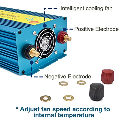 Cantonape Car Boat RV 2000W/4000W(Peak) Pure Sine Wave Power Inverter DC 12V to 110V AC with LCD Display