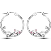 Cat Hoop Earrings Dog Earrings Huggie Earrings Cute Small Animal Earrings Jewelry Gifts for Women Cats/Dogs Lover