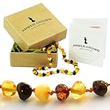 Amber Crown Teething Necklace for Babies, Multi-color