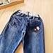 Little Girl's Long Sleeve Cartoon Pullover Shirt and Jeans Pants Outfit Set, Apricot, 5T
