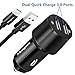 Meagoes Fast USB Type C Car Charger with Dual Quick Charge 3.0 Ports (39W/6A)+1-Pack USB-C Cord, for Samsung Galaxy S8 S8+ Note 8, LG V30 V20 G6 G5, HTC 10 U11 Bolt U Ultra, Nokia 8 and More - Black