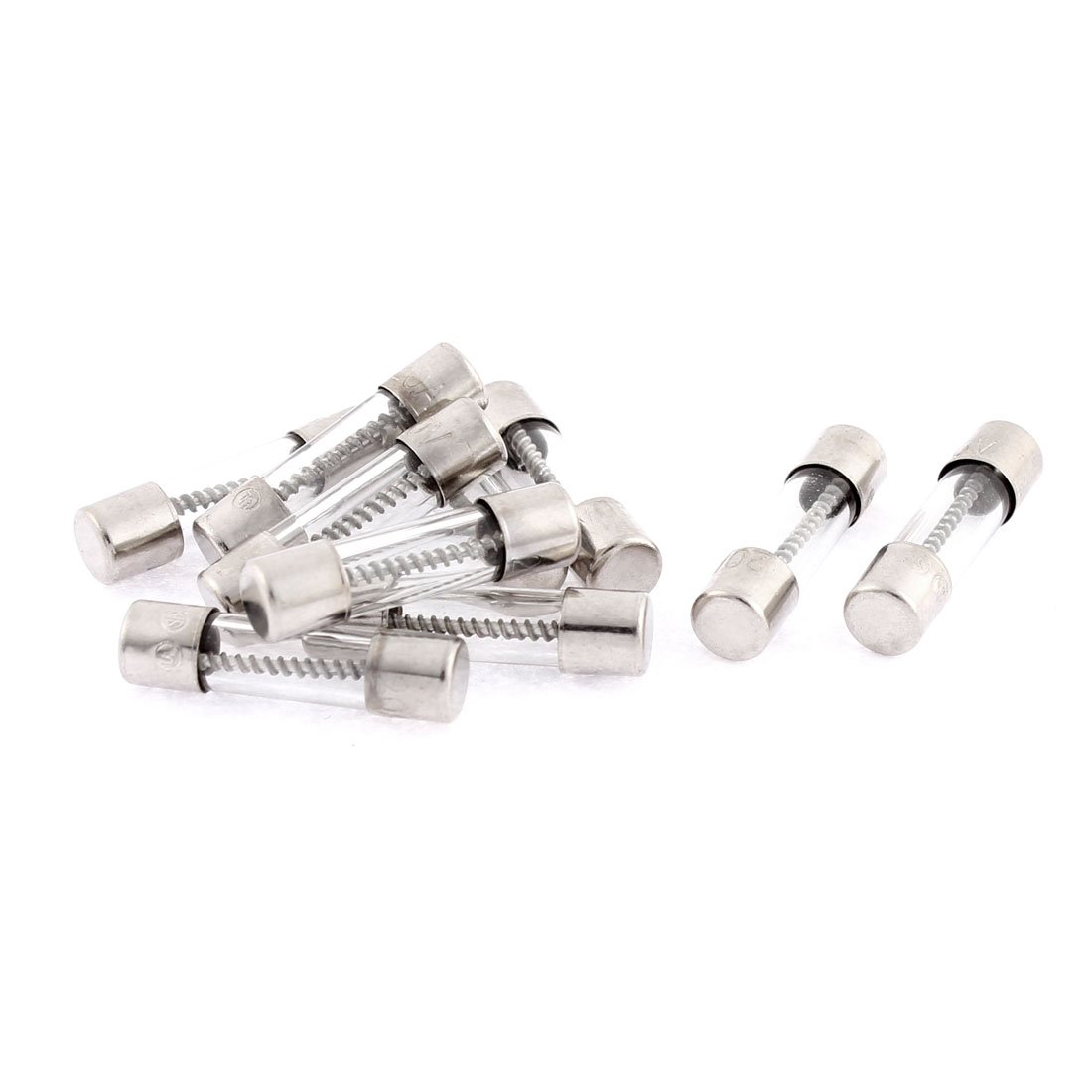 sourcingmap 250V 20A Slow Blow Glass Tube Fuses 5mm x 20mm 10 Pcs